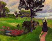 保罗 塞律西埃 : Mother and Child on a Breton Landscape